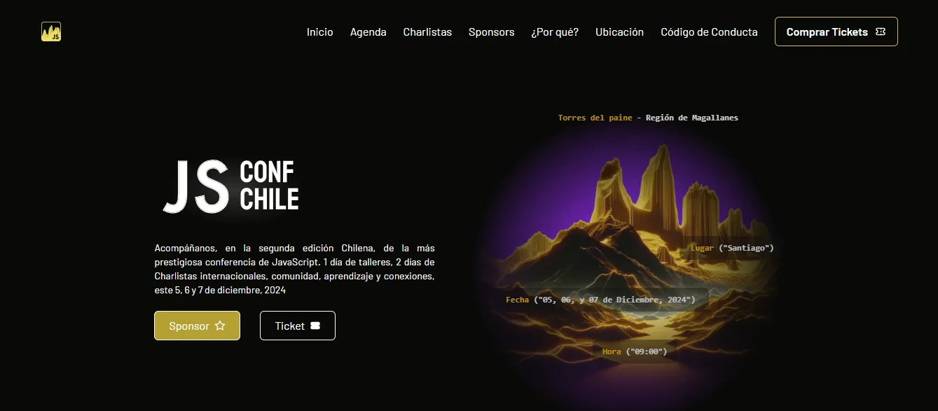 Landing page de la JSConf2024 (NO OFICIAL)